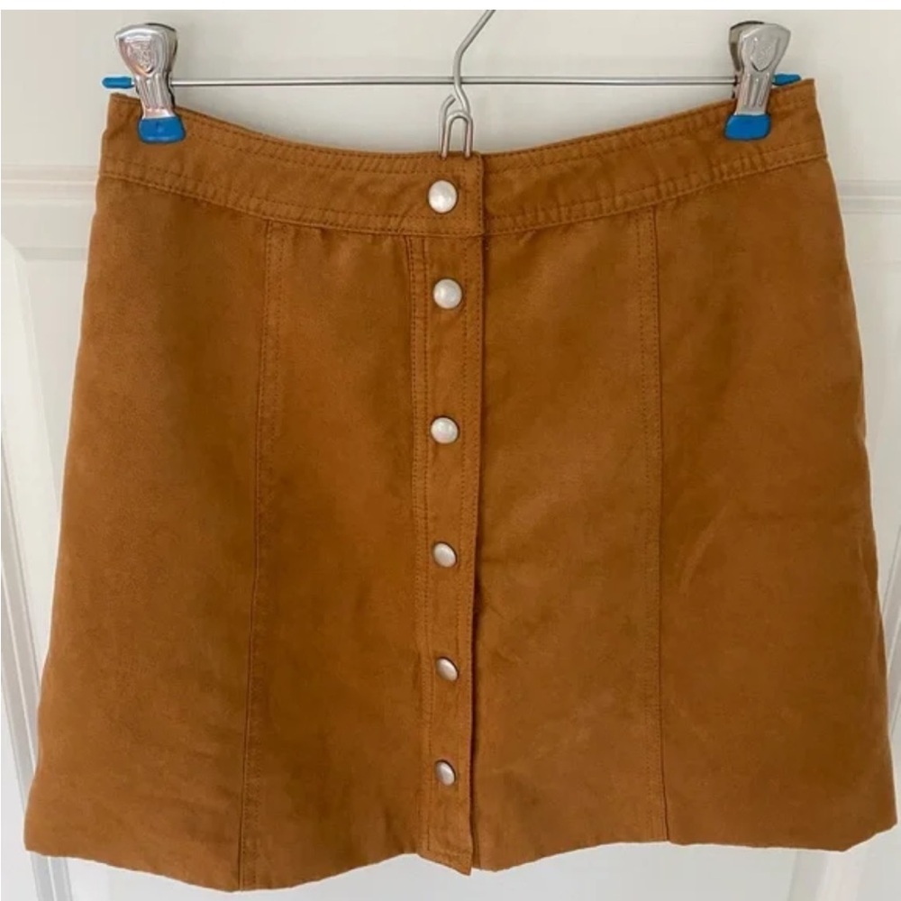 Suede Mini Skirt - Brown/Camel